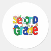 Second Grade Student School Clroom Learning Educat Ronde Sticker (Voorkant)
