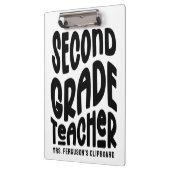 Second Grade Teacher Black Typography Design Klembord (Links)
