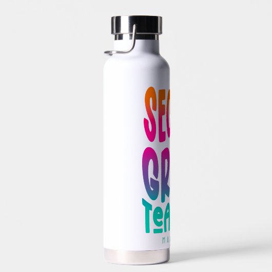 Second Grade Teacher Colorful Ombre Waterfles (Rechts)