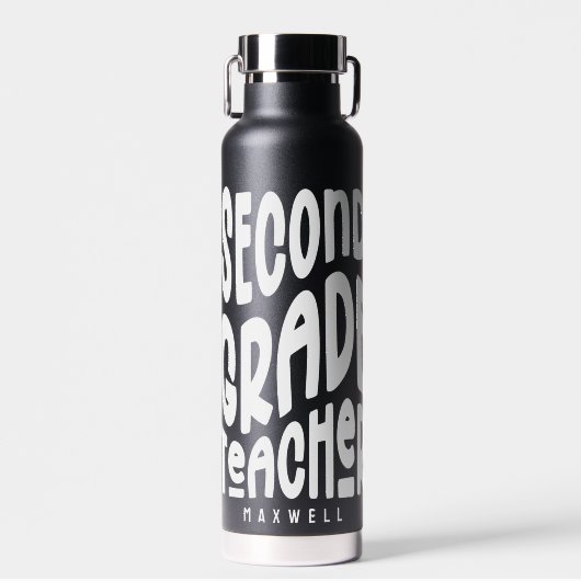 Second Grade Teacher Minimalist Text Waterfles (Voorkant)