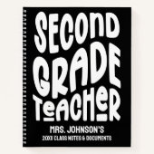 Second Grade Teacher White Typography Notitieboek (Voorkant)