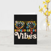Second Grade Vibes - 2nd Grade Team Retro 1st Day Kaart (Gele Bloem)