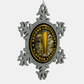 Second Lieutenant 2LT Platoon Leader Tin Sneeuwvlok Ornament (Links)