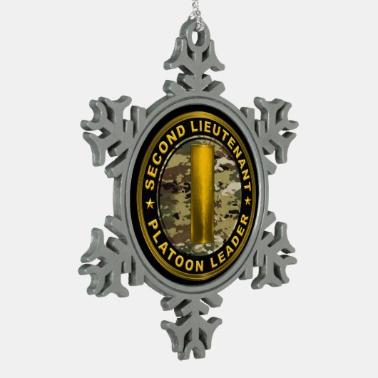 Second Lieutenant 2LT Platoon Leader Tin Sneeuwvlok Ornament (Links)
