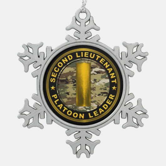 Second Lieutenant 2LT Platoon Leader Tin Sneeuwvlok Ornament (Voorkant)