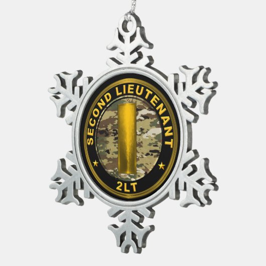 Second Lieutenant 2LT  Tin Sneeuwvlok Ornament (Rechts)