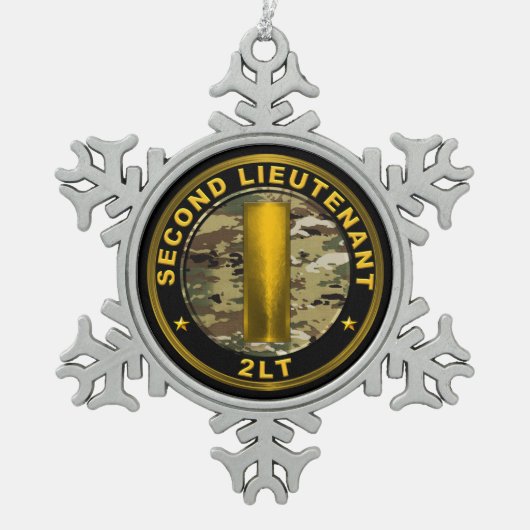 Second Lieutenant 2LT Tin Sneeuwvlok Ornament (Voorkant)