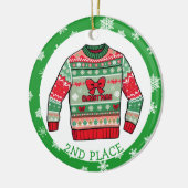 Second Place Ugly Sweater Winner Christmas Keramisch Ornament (Links)