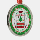 Second Place Ugly Sweater Winner Christmas Metalen Ornament (Rechts)