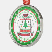 Second Place Ugly Sweater Winner Christmas Metalen Ornament (Links)