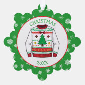 Second Place Ugly Sweater Winner Christmas Ornament Kaart (Achterkant)