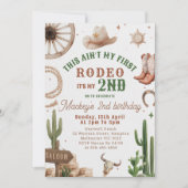 Second Rodeo Cowboy Wild West Birthday Invitation  Kaart (Voorkant)