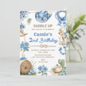 Second Rodeo Cowboy Wild West Birthday Party Kaart (Staand voorkant)