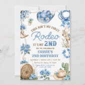 Second Rodeo Cowboy Wild West Birthday Party Kaart (Voorkant)