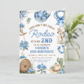Second Rodeo Cowboy Wild West Birthday Party Kaart (Staand voorkant)