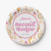 Second Rodeo Cowgirl 2nd Birthday Papieren Bordje (Voorkant)