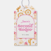 Second Rodeo Western Cowgirl Birthday Party Cadeaulabel (Voorkant)