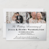 Second Wedding Anniversary Silver Then Now  Kaart (Voorkant)
