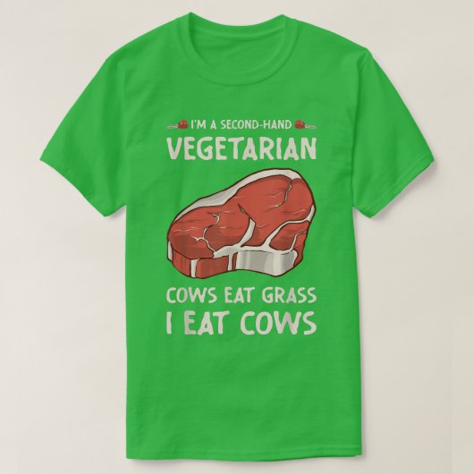 Secondhand Vegetarian Funny BBQ Grilling T-Shirt (Design voorkant)