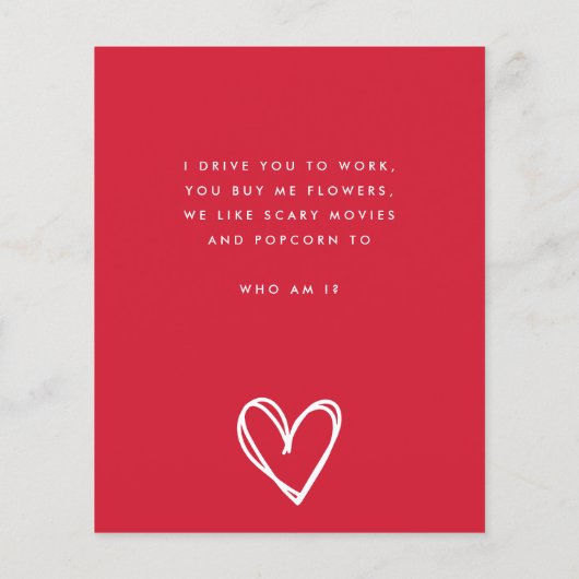 Secret Admirer RED WHITE FUN HEART Custom HAPPY (Achterkant)