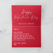 SECRET ADMIRER RED WHTE MODERN CUSTOM VALENTIJNS KAART (Binnen)
