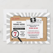 Secret Agent Birthday Detective Mission Invite Kaart (Voorkant)
