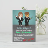 Secret Agent Birthday Party Kaart (Staand voorkant)