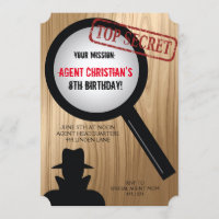 Secret Agent Birthday Party-uitnodigingen