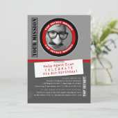 Secret Agent Custom Photo Birthday Invitation Kaart (Staand voorkant)