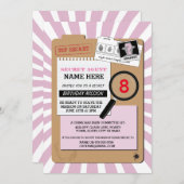 SECRET AGENT DETECTIVE CRIME SPY BIRTHDAY PARTY KAART (Voorkant / Achterkant)