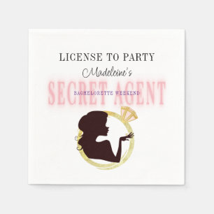 Secret Agent Licentie Party Bachelorette Route Servet