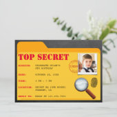 Secret Agent rechercheur Spy Birthday Party nodigt Kaart (Staand voorkant)