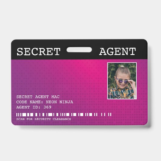 Secret Agent Spy Badge - ROZE (Voorkant)