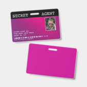 Secret Agent Spy Badge - ROZE (Voor- en achterkant)