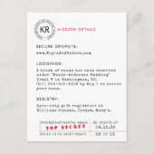 Secret Agent Spy Details Kaart (Voorkant)