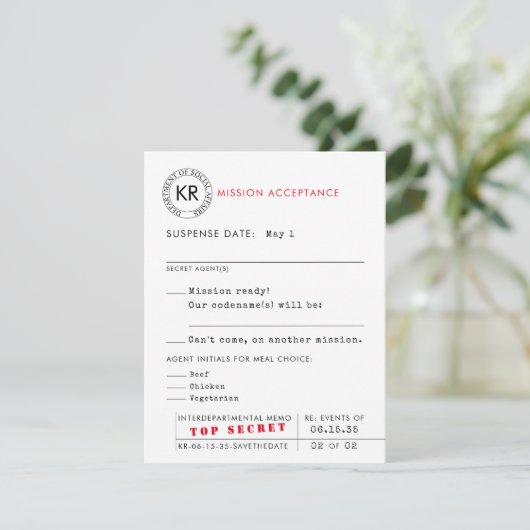 Secret Agent Spy Reply Kaart (Staand voorkant)