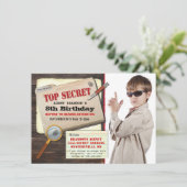 Secret Agent Spy Top Secret Birthday Party nodigt  Kaart (Staand voorkant)