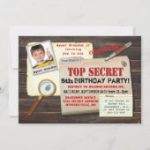 Secret Agent Spy Top Secret Birthday Party nodigt  Kaart (Voorkant)