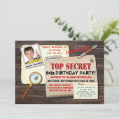 Secret Agent Spy Top Secret Birthday Party nodigt  Kaart (Staand voorkant)
