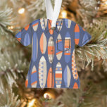 Secret Beach Hawaiian Surfboards Aloha Shirt - Bla Ornament<br><div class="desc">Amparo Blue,  Twilight Navy Blue,  Tiger Sinaasappel,  Irish Cream,  Tangerine en Cloud Cream colorway. Helder gekleurde grafische surfplanken creëer dit modernistische mid-eeuwse moderne ontwerp. Vernoemd naar het Secret Beach in Kauai is dit ontwerp geweldig voor dat "geheime" strandhuis. Dit ontwerp is verkrijgbaar in verschillende kleurstellingen.</div>