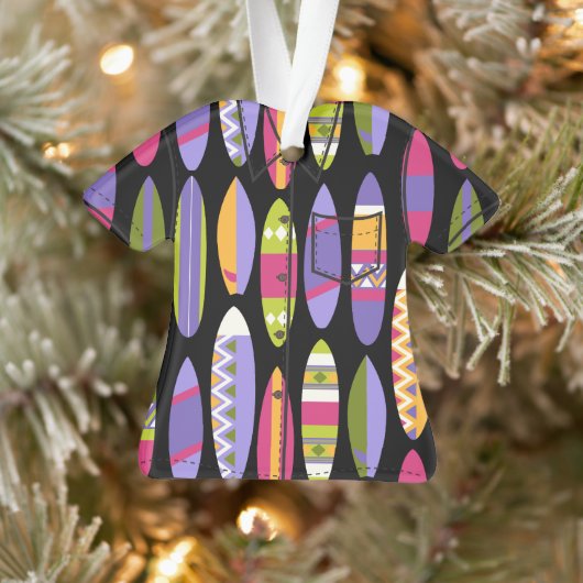 Secret Beach Hawaiian Surfboards Aloha Shirt-Black Ornament (Boom)