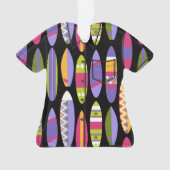 Secret Beach Hawaiian Surfboards Aloha Shirt-Black Ornament (voorkant)