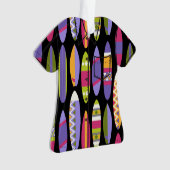 Secret Beach Hawaiian Surfboards Aloha Shirt-Black Ornament (voorkant)