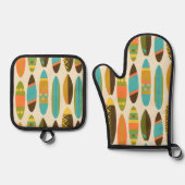 Secret Beach Hawaiian Surfboards Multi Cream Ovenwant & Pannenlap Set (Voorkant)