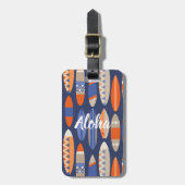 Secret Beach Hawaiian Surfboards - Orange Bagagelabel (Voorkant verticaal)