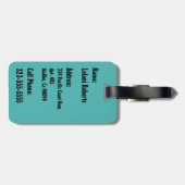 Secret Beach Hawaiian Surfboards - Turquoise Bagagelabel (Achterkant horizontaal)