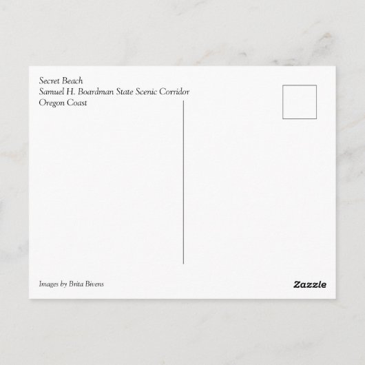 Secret Beach, Samuel H. Boardman, Oregon Briefkaart (Achterkant)
