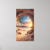 Secret Cove at Sunset — A Hidden Beach Escape Canvas Afdruk (Voorkant)