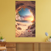 Secret Cove at Sunset — A Hidden Beach Escape Canvas Afdruk (Insitu (Woonkamer))
