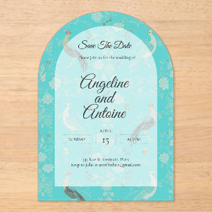 Secret d'Indochine luxe chinoiserie patroon Acryl Uitnodigingen